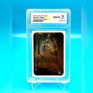 1998 Fleer 23KT Gold🔥Michael Jordan 1986 Rookie Sticker🔥GEM-MT 10 WCG